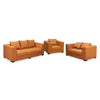 Contemporary 3-Piece Lounge Sofa Set in an elegant orange color, showcasing modern design and comfort.