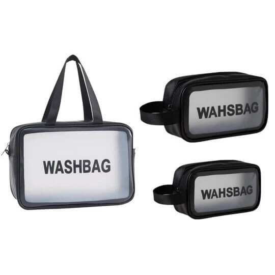 Perfect Dealz Set of 3 Transparent Cosmetic Wash Bag