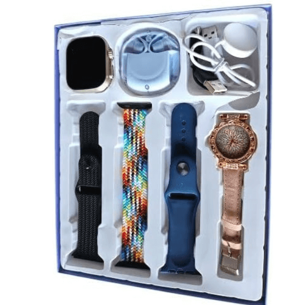 Perfect Dealz Set Of 2 Watches with Bluetooth Earphones and 3 Watch Straps