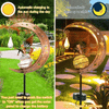 Angelic Solar Garden Light with Decorative Wind Chimes showing automatic charging and glowing at night.