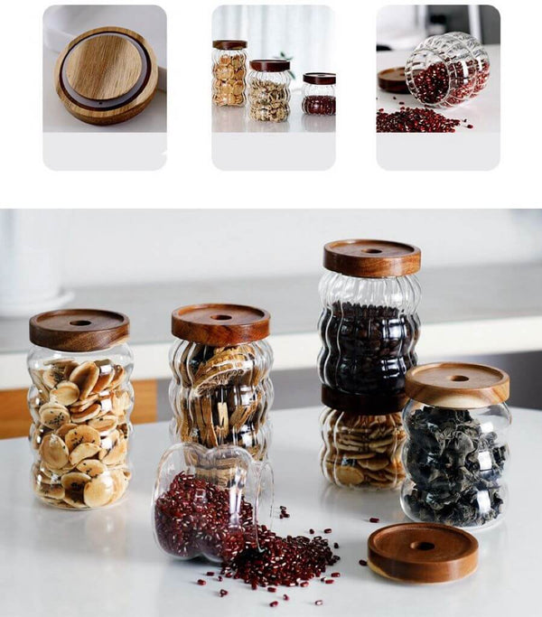 Perfect Dealz 6 Pack Glass Storage Jars