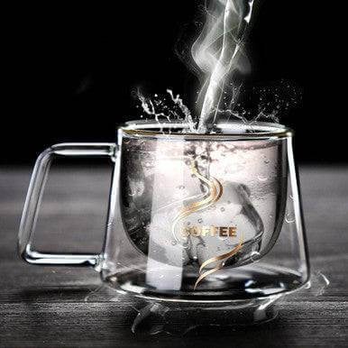 Perfect Dealz Double Walled Glass Coffee Mug
