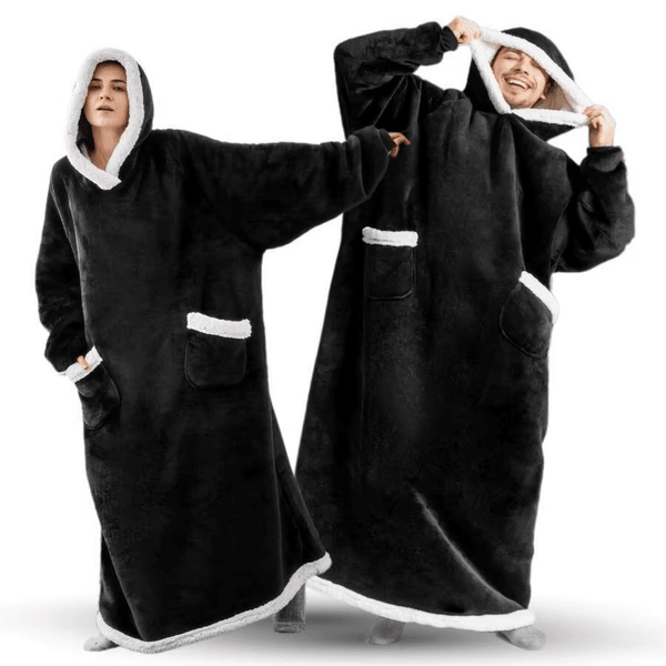 Super Long Winter Wearable Blanket with Hoodie image 1