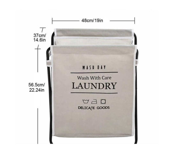 Steel Frame Collapsible Laundry Hamper Wash Day Laundry Basket image 3