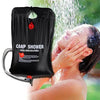 20L Outdoors Portable Water Shower Bag in use with a person enjoying a warm outdoor shower.
