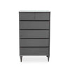 Modern Grey 5 Drawer Storage Chest with sleek design and five spacious drawers for home organization.