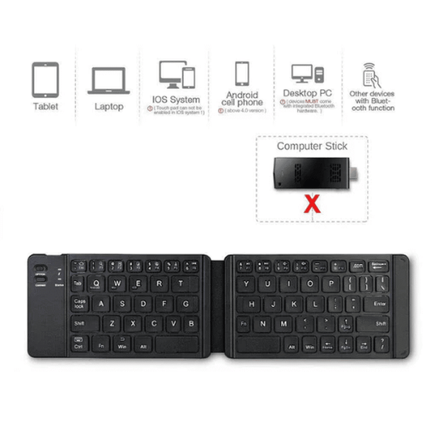 Perfect Dealz Portable Wireless Folding Keyboard