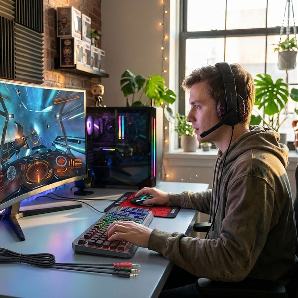 4-in-1 Wired LED Backlit Gaming Keyboard
