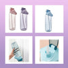 2-Litre Motivational Water Bottle with Built-In Straw displayed in different colors and features, with pop-up straw and measurements.