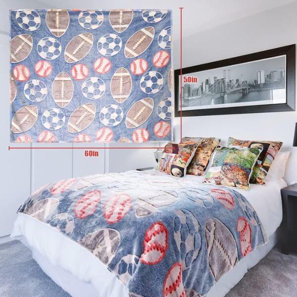 Perfect Dealz Glow in The Dark Ball Sports Lovers Blanket