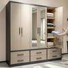 6-Door Wardrobe with Mirrored Doors and 6 Storage Drawers