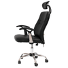 Comfort Executive Desk Chair in sleek black with ergonomic design and adjustable headrest for optimal support.