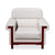 Modern Wooden Accent Arm Chair with white upholstery and wooden frame, perfect for stylish and comfortable living spaces.