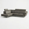 Asher L-Shaped Sectional Sofa with Adjustable Headrests in modern gray design