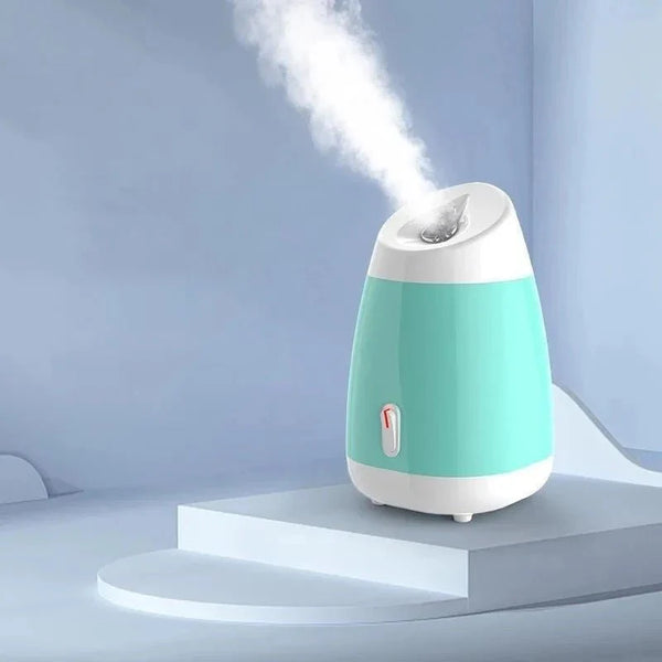 Hot Spray Facial Steamer Hydration Device releasing warm vapor for skincare.