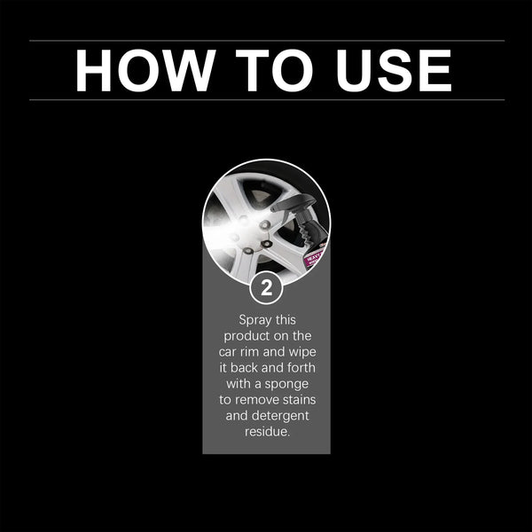 How to use Professional Car Wheel Rim & Tire Cleaning Agent to clean car rims effectively.