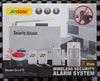 86db Wireless Security Alarm System packaging showing components and features like siren and sensors.