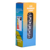 Flashing light LED Orange 12-36V packaging with energy efficiency label and product information.