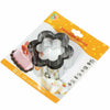 Classic Flower Shape 5 Piece Cookie Cutter Set displayed in packaging with floral designs.