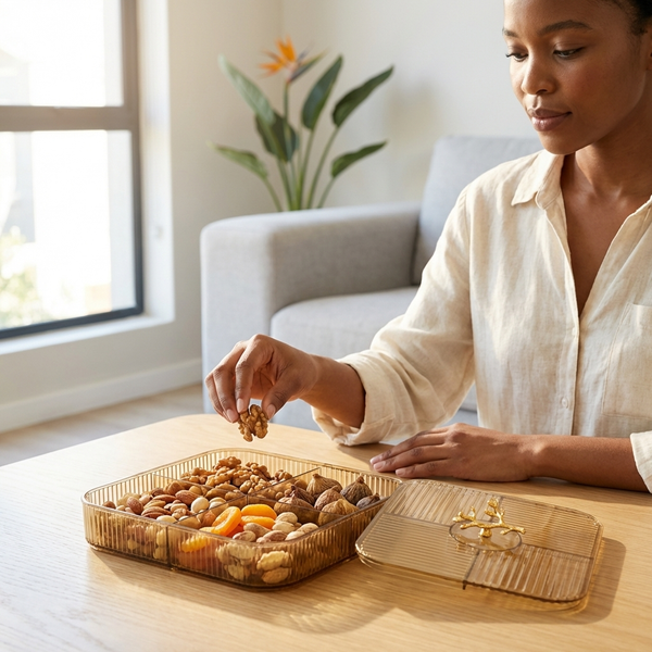 Luxe Fluted 5-Compartment Snack Server
