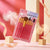 8pcs Candy Color Portable Travel Makeup Brush Set displayed on a colorful background with ribbon accents.