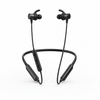 Bluetooth Headphones Wireless Neckband Headset in sleek black design with comfortable ear tips.