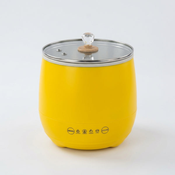 Remote Control Aromatherapy Fan in bright yellow color with a transparent lid and control buttons.
