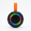 Waterproof IPX5 Portable Speaker with vibrant light display and portable design.