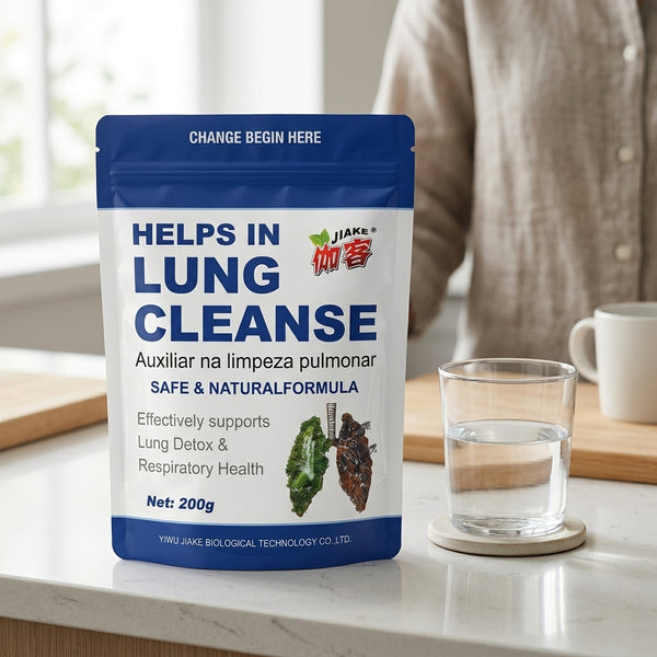 Lung Cleanse Respiratory Support Granules package with natural ingredients for respiratory health and detoxification.