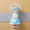 Portable Rechargeable Camping Lantern in blue with a handle, perfect for outdoor adventures and power outages.
