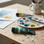 Acrylic Paint 75ml - Viridian on an artist's workspace with paint palette and brushes.