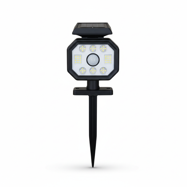 Multifunctional Solar Wall Lamp with LED lights and solar panel for outdoor lighting.
