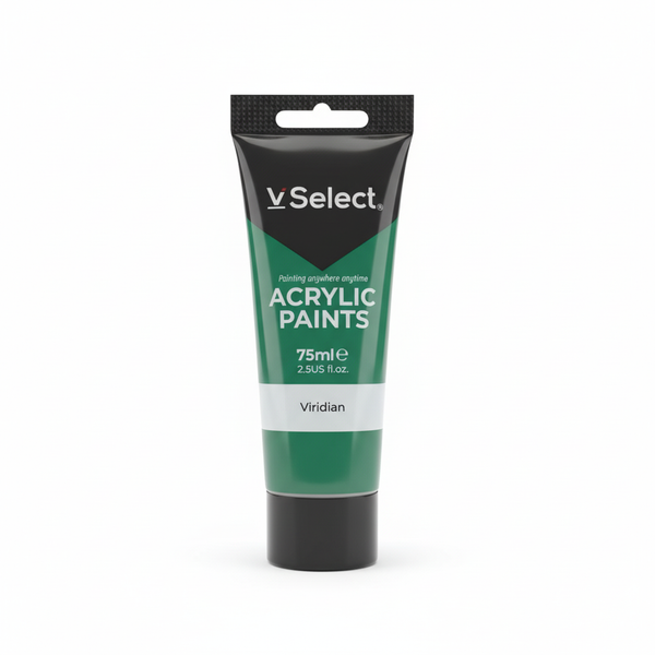 Acrylic Paint 75ml - Viridian tube featuring rich green color for artists and mixed-media projects.