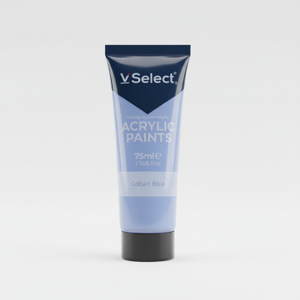 Acrylic Paint 75ml - Cobalt Blue tube packaging showing strong-toned blue paint for creative projects.
