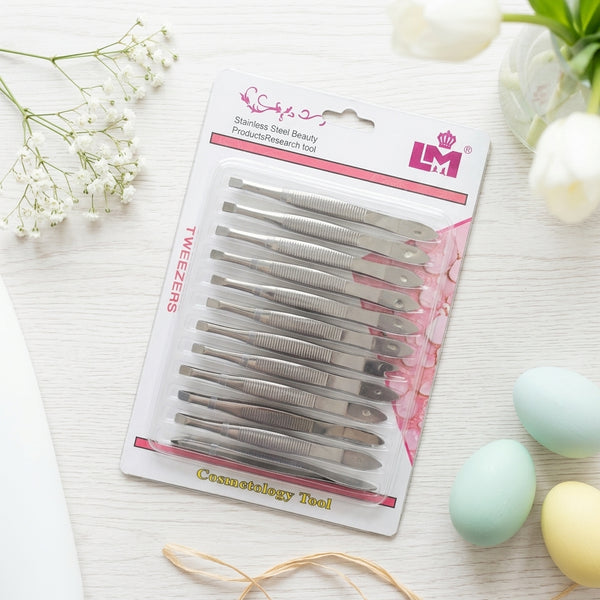 Veterinary Surgical Instrument Blade and Scalpel Handle in a pack of cosmetic tool tweezers for precision beauty tasks.