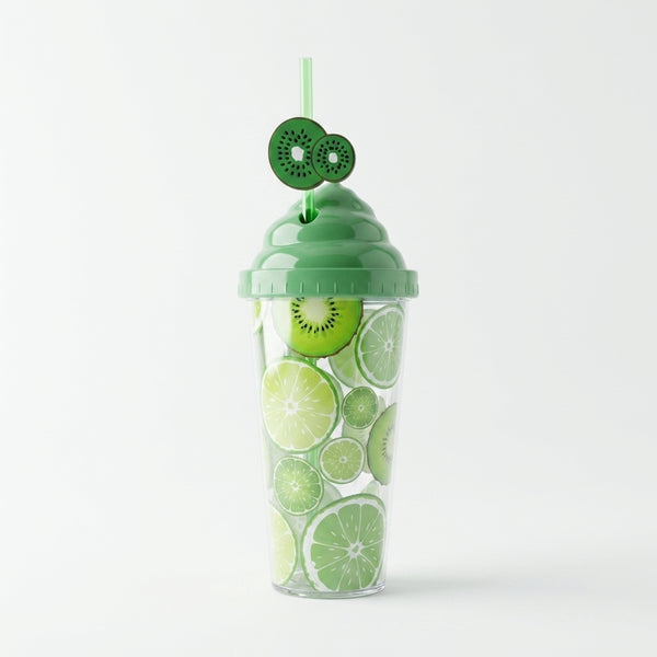 Kids Reusable Double Wall Straw Cup