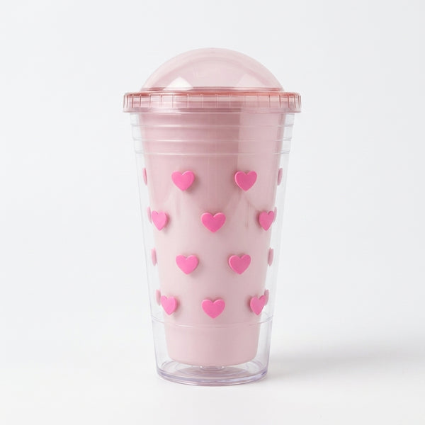 Cat Ear Holographic Plastic Tumbler with Reusable Straw 400ml
