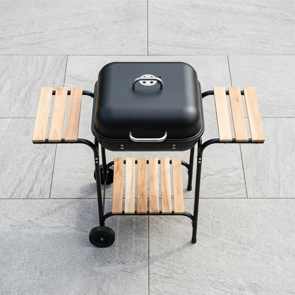 Portable Charcoal Grill with Side Shelves