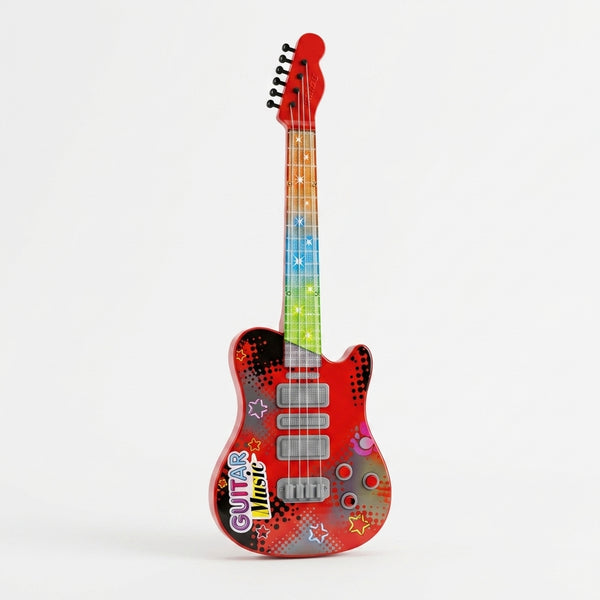 Kids Electric Guitar and Microphone Set with LED Lights