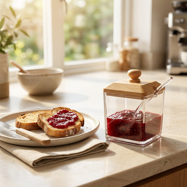 Square Acrylic Jam Jar with Lid