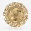 13-inch Eco-Friendly Charger Plate in elegant gold design, ideal for weddings and events, showcasing intricate patterns.