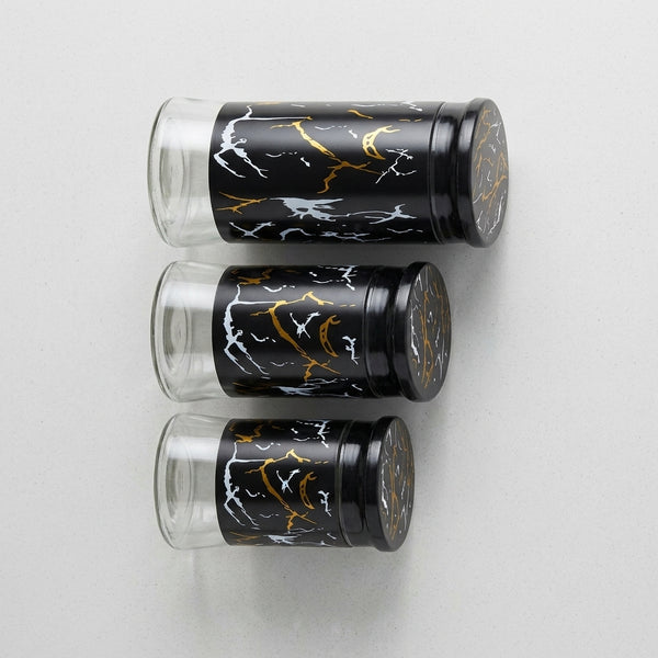 Marble Pattern Glass Spice Jar