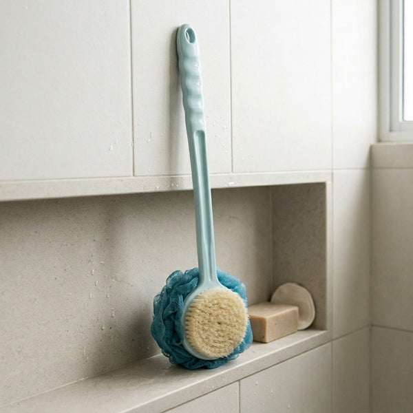 Long-Handled Mesh Bath Sponge