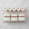8-Piece White and Rose Gold Spice Jar Set