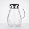 High Borosilicate Glass Cold Water Kettle with geometric design and stainless steel lid.