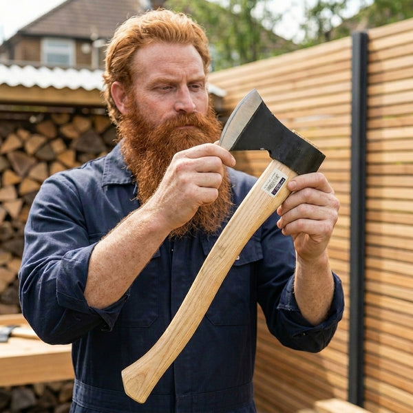 600g Carbon Steel Hand Axe with Wooden Handle