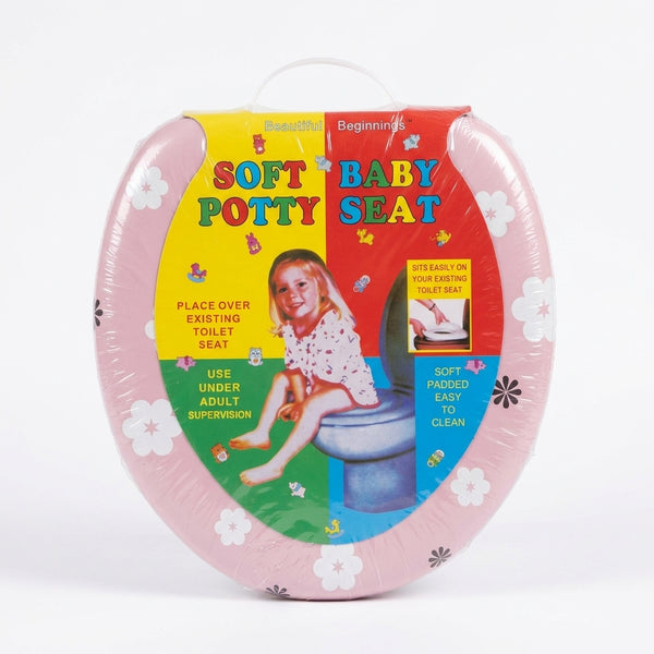 Baby Cushion Potty Seat with Print packaging featuring a child-friendly design for comfortable potty training.