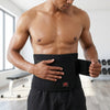 Man wearing an Adjustable Waist Protection Back Support Belt in a gym setting.