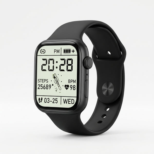 Z33 Model 8 Bluetooth Smartwatch showing step count, heart rate, and time display.
