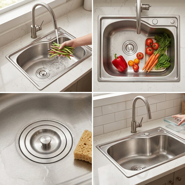 Single Bowl Pressed Stainless Steel Kitchen Sink